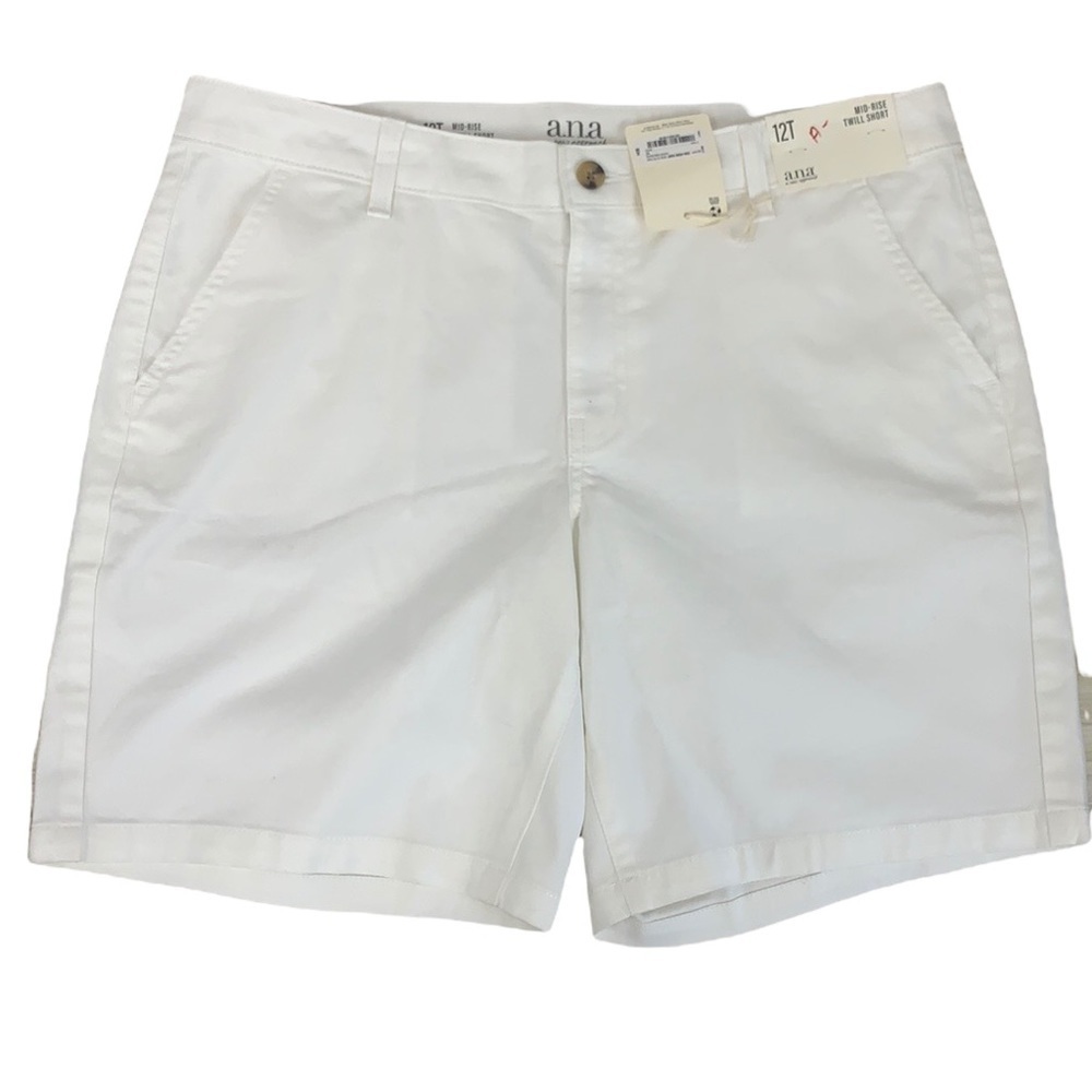 a.n.a. Mid-Rise Twill Short - White Cotton/Spandex, Size 12T, NWT